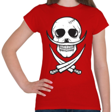 PRINTFASHION Csontbajusz - Női póló - Piros női póló