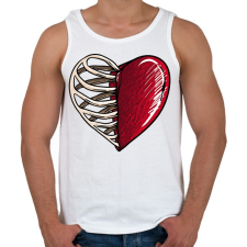 PRINTFASHION csontszív - Férfi atléta - Fehér atléta, trikó