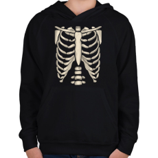 PRINTFASHION csontváz 2 - Gyerek kapucnis pulóver - Fekete