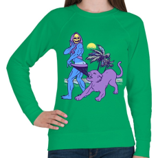 PRINTFASHION Csontváz a tengerparton - Női pulóver - Zöld