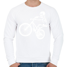 PRINTFASHION Csontváz bringás - Férfi pulóver - Fehér férfi pulóver, kardigán