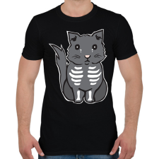 PRINTFASHION csontváz cica - Férfi póló - Fekete férfi póló