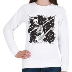 PRINTFASHION Csontváz gitárral - Női pulóver - Fehér