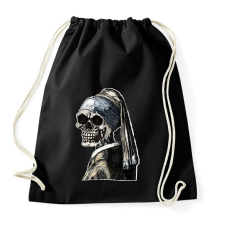 PRINTFASHION (Csontváz) Leány gyöngy fülbevalóval  - Sportzsák, Tornazsák - Fekete tornazsák