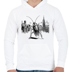 PRINTFASHION Csótány rajz - Férfi kapucnis pulóver - Fehér