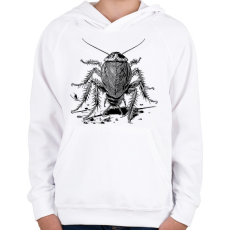 PRINTFASHION Csótány rajz - Gyerek kapucnis pulóver - Fehér