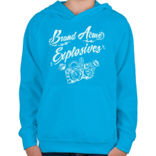 PRINTFASHION Csúcspont - Gyerek kapucnis pulóver - Azúrkék gyerek pulóver, kardigán