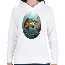 PRINTFASHION Csuka - Női kapucnis pulóver - Fehér női pulóver, kardigán