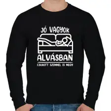 PRINTFASHION Csukott szemmel is megy - Férfi pulóver - Fekete férfi pulóver, kardigán