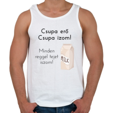 PRINTFASHION csupa erő csupa izom - Férfi atléta - Fehér atléta, trikó