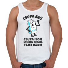 PRINTFASHION CSUPA ERŐ CSUPA IZOM - Férfi atléta - Fehér atléta, trikó