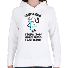 PRINTFASHION CSUPA ERŐ CSUPA IZOM - Női kapucnis pulóver - Fehér