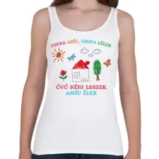 PRINTFASHION Csupa szív, csupa lélek - Óvó néni - Női atléta - Fehér női trikó