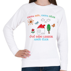 PRINTFASHION Csupa szív, csupa lélek - Óvó néni - Női pulóver - Fehér