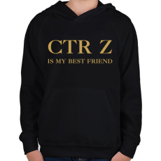 PRINTFASHION CTR+Z is my best friend - Gyerek kapucnis pulóver - Fekete