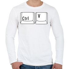 PRINTFASHION CTRL V - Férfi hosszú ujjú póló - Fehér férfi póló