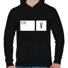 PRINTFASHION Ctrl + V - Férfi kapucnis pulóver - Fekete
