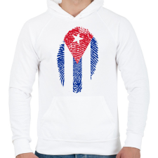 PRINTFASHION cuba - Férfi kapucnis pulóver - Fehér férfi pulóver, kardigán