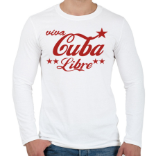 PRINTFASHION Cuba libre - Férfi hosszú ujjú póló - Fehér férfi póló