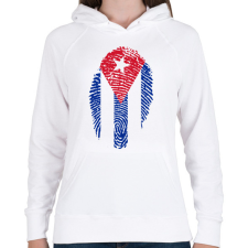 PRINTFASHION cuba - Női kapucnis pulóver - Fehér női pulóver, kardigán