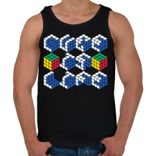 PRINTFASHION Cube id life - Férfi atléta - Fekete atléta, trikó