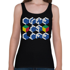 PRINTFASHION Cube id life - Női atléta - Fekete