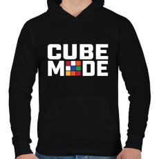 PRINTFASHION Cube mode - Férfi kapucnis pulóver - Fekete