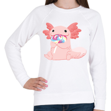 PRINTFASHION Cuki axolotl - Női pulóver - Fehér női pulóver, kardigán