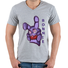 PRINTFASHION cuki bonnie - Férfi V-nyakú póló - Sport szürke férfi póló