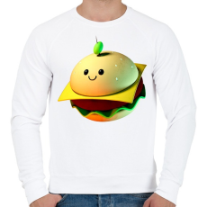 PRINTFASHION Cuki burger - Férfi pulóver - Fehér