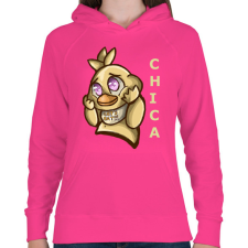 PRINTFASHION Cuki Chica - Női kapucnis pulóver - Fukszia női pulóver, kardigán