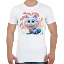 PRINTFASHION Cuki cica - Férfi póló - Fehér férfi póló