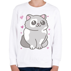 PRINTFASHION Cuki cica - Gyerek pulóver - Fehér