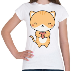 PRINTFASHION Cuki cica - Női póló - Fehér