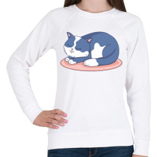 PRINTFASHION Cuki cica - Női pulóver - Fehér női pulóver, kardigán