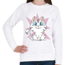 PRINTFASHION Cuki cica - Női pulóver - Fehér