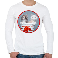 PRINTFASHION Cuki cicák - Férfi hosszú ujjú póló - Fehér