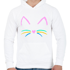 PRINTFASHION Cuki cicus - Férfi kapucnis pulóver - Fehér