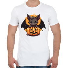 PRINTFASHION Cuki denevér tökkel - Férfi póló - Fehér férfi póló