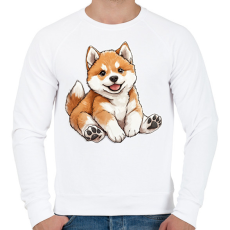 PRINTFASHION Cuki Duci Akita Inu - Férfi pulóver - Fehér