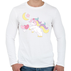 PRINTFASHION Cuki egyszarvú - Férfi hosszú ujjú póló - Fehér