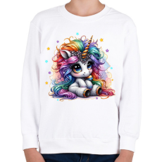 PRINTFASHION Cuki egyszarvú - Gyerek pulóver - Fehér