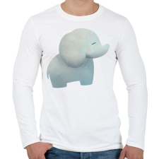 PRINTFASHION Cuki elefánt - Férfi hosszú ujjú póló - Fehér férfi póló