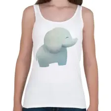 PRINTFASHION Cuki elefánt - Női atléta - Fehér női trikó