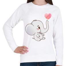 PRINTFASHION Cuki elefánt - Női pulóver - Fehér