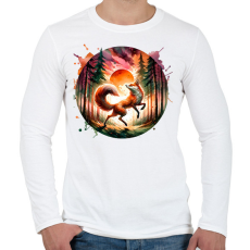 PRINTFASHION Cuki erdei róka - Férfi hosszú ujjú póló - Fehér