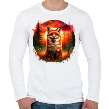 PRINTFASHION Cuki erdei róka - Férfi hosszú ujjú póló - Fehér férfi póló