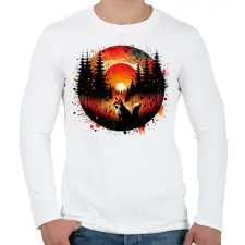 PRINTFASHION Cuki erdei róka - Férfi hosszú ujjú póló - Fehér férfi póló