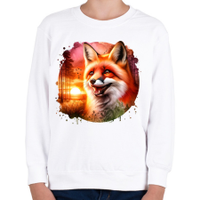 PRINTFASHION Cuki erdei róka - Gyerek pulóver - Fehér gyerek pulóver, kardigán