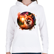 PRINTFASHION Cuki erdei róka - Női kapucnis pulóver - Fehér